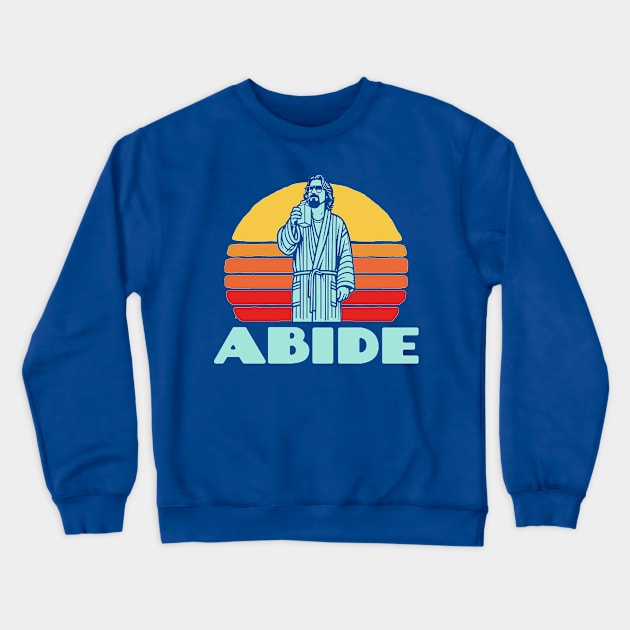 Abide Vintage 80s Dude Lebowski Drinking Milk Funny Crewneck Sweatshirt by GIANTSTEPDESIGN